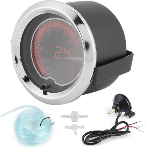 Jauge turbo universelle 2in/52mm 7 couleurs changeantes, compteur de suralimentation 10000RPM avec affichage LCD pour voiture, pièce de rechange (1/5)