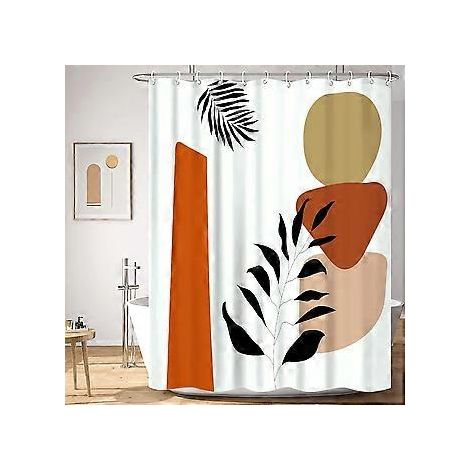 Moderner Duschvorhang mit Kunstmotiv, 180 x 230 cm, aus Polyestergewebe, schimmelresistent, wasserdicht, waschbar, inklusive 12 Haken für die Badewanne. (1/5)