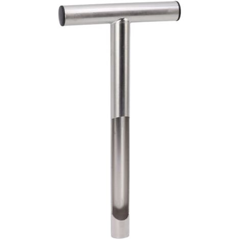 DEESSE SHOP-Sonde d'échantillonneur de sol 304 en acier inoxydable Protable T poignée outil d'échantillonnage de sol pour ferme jardin pelouse 12in (1/5)