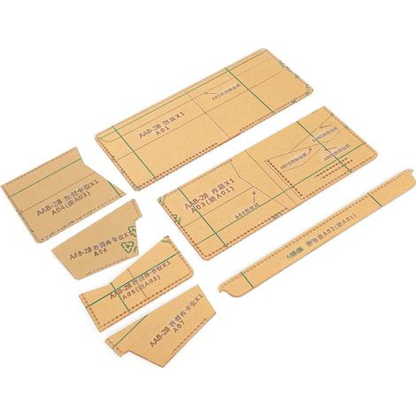 6 Pièces Gabarit Portefeuille Acrylique Transparent pour Couture Cuir DIY Artisanat (1/5)