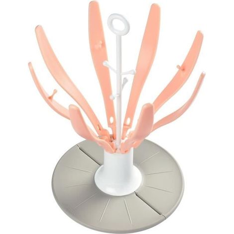 Béaba Biberonnerie Egouttoir Fleur Pliable Rose (1/4)