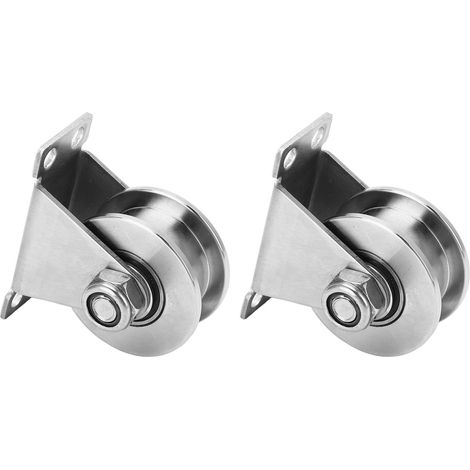Poulie Simple en Acier Inoxydable 100KG - 2 Pièces pour Fixation Mur/Plafond, Roulement Silencieux (1/5)