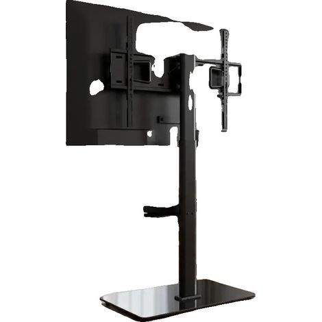 Soporte para TV, altura regulable, diseño giratorio, color negro. (1/2)