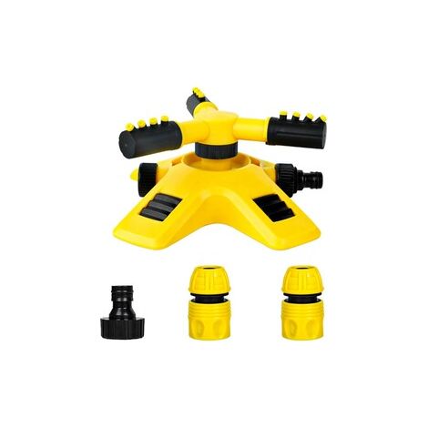 Arroseur rotatif automatique 360°, tête d'arrosage réglable à trois branches, système d'irrigation pour jardin et pépinière, 20.5189, jaune (1/5)