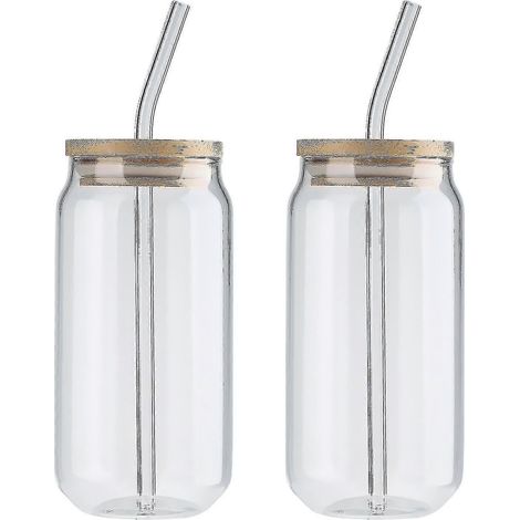 Lot de 2 verres à boire avec paille intégrée. (1/5)