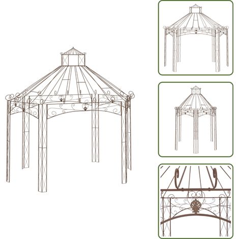 Gartenpavillon Antik-Braun 400x258x378 cm Eisen - Gartenzelt - Gartenpavillon - Pergola - Rankhilfe - Schmiedeisengarten (1/5)