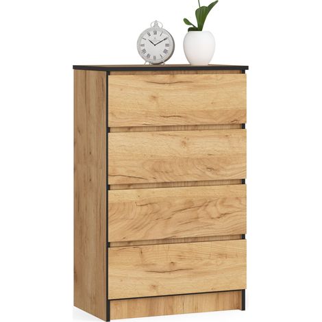 Kommode AKORD K60 Eiche Craft 60 cm 4 Schubladen B60 x H99 x T40 cm