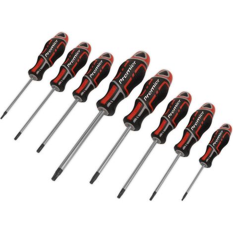 Sealey Premier GripMAX® Security TRX-Star Screwdriver Set 8pc - Red AK4323