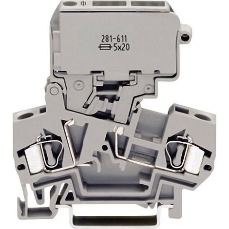WAGO 281-611 Sicherungsklemme 8 mm Zugfeder Belegung: L Grau 1 St.