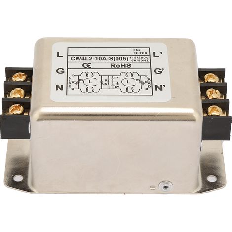 115 V/250 V 10 A 50/60 Hz Einpoliger zweiphasiger EMI-Filteranschluss für Stromleitungen (1/5)