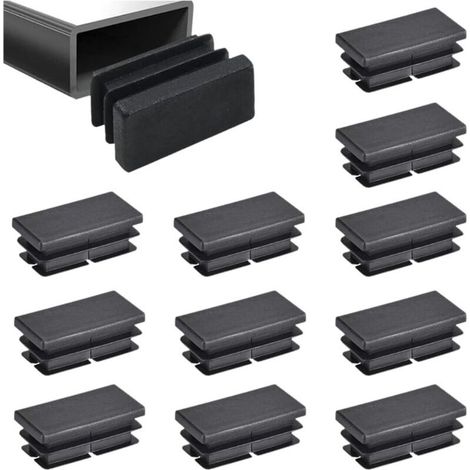 12 Stück Lamellen-Endkappen für Rechteckrohre, für Metallrohre, Sofas, Stühle, Tische und Regale, Stuhlbeinkappen (40x20 mm) (1/5)