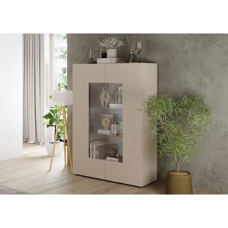 Vitrine moderne 121 cm coloris cachemire Janeiro (1/5)