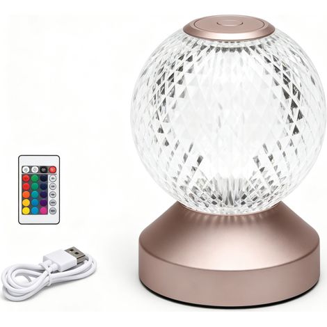 Lampe Decorative RGB avec Boule en Cristal – Effet Lumière Diamant, pour Décoration, Ambiance Magique et Envoûtante pour Fête et Salon (1/5)