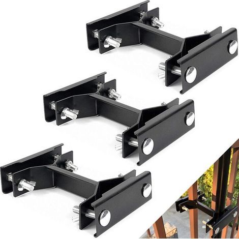 JSSEVN - Patio umbrella stand, parasol bracket for fixing to the patio railing, adjustable and sturdy metal parasol base for patio (1/5)