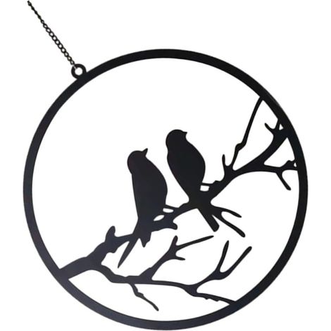 Elegante hängende Wanddeko aus schwarzem Eisen mit
