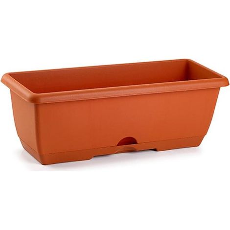 PLASTICFORTE jardinera marron 40x20x17,5 cm 11903 , Jardiera balcón 40 x 20 x 17,5 cm. 11903Fabricada en plástico de alta calidadPerfecta para su balcónColor marrón. (1/2)