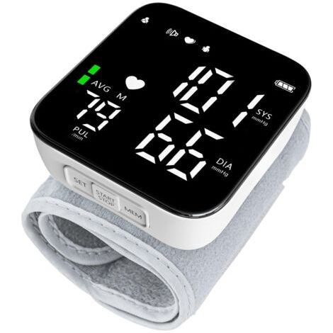 Tensiometre poignet professionnel, Affichage numérique plein écran LED, Détection de Pulsations Cardiaques Irrégulières