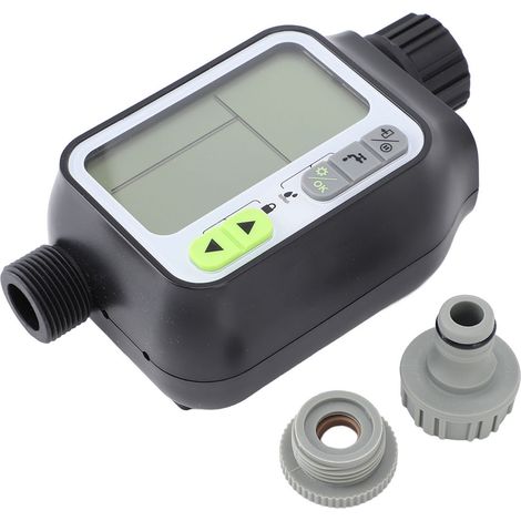 Temporizador de riego automático programable con sensor de lluvia, fabricado en ABS y PC, resistente al agua con certificación IPX5, para jardín y césped. (1/5)