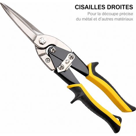 Cisaille aviation droite tôle TX201LT 12 pouces 300 mm acier Cr-Mo poignées PVC TPR 320 × 10 × 10 cm 500 g – Livraison gratuite (1/2)