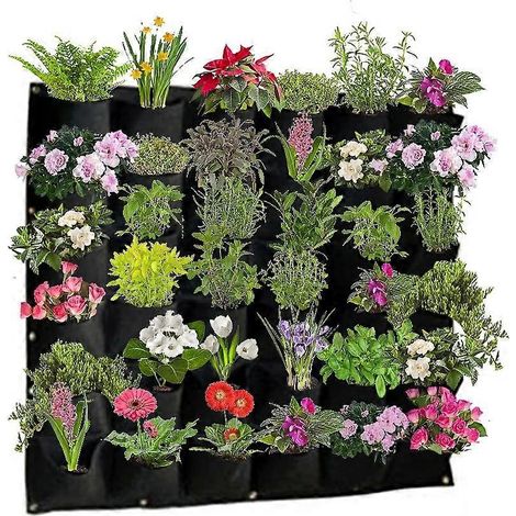 Sacs de plantation suspendus pour jardin (4/7/9 poches), pour pots de fleurs verticaux muraux, agrandir les pots de fleurs et planter des succulentes. (1/5)