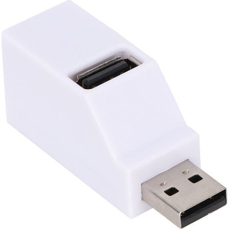 Hub USB à trois ports, transmission haute vitesse, distributeur de données compact et prêt à l'emploi alimenté par bus avec ports USB en aval, compatible avec une large gamme d'appareils... (1/4)