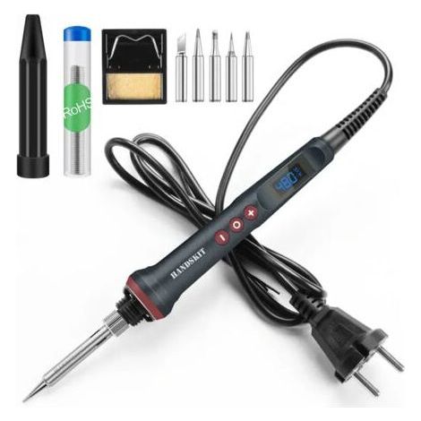 Kit saldatore digitale 90 W LED Kit saldatore digitale 220 V regolazione temperatura saldatore elettrico 4 fili strumenti di saldatura - Spina UE 220V (1/5)