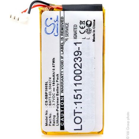 Batterie casque audio 3.7V 180mAh - 504374BATT-03AHB401835TAHB401835TPS (1/3)