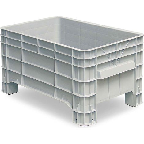 BRB Stapelbox mit 4 Füßen, 215 Liter, LxBxH 1030x630x555 mm, grau