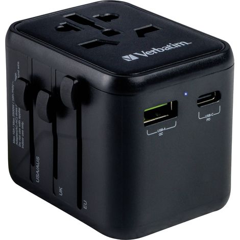 Verbatim 49544 adaptateur de fiche électrique Universal Noir (1/5)