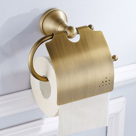 Porte-rouleau papier salle bain brossé antique, support serviettes suspendu (1/5)