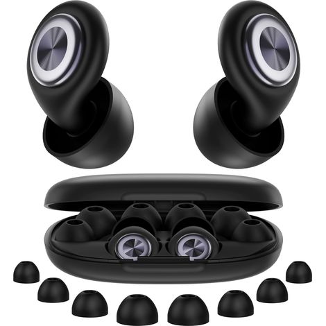 Bouchon D’oreille pour Dormir -45dB Anti Bruit, Protection Auditive Réutilisable en Silicone, 4 Tailles XS/S/M/L, Confort Léger Boule Quies pour Sommeil, Voyage, Concentration, Concert (1/5)