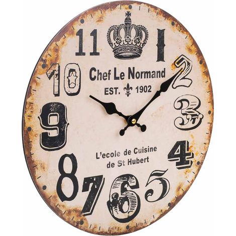 Reloj de pared de madera marrón d34x2 cm (1/5)