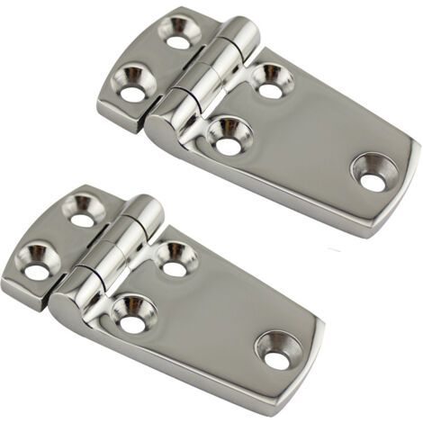 RHG Support de Matériel Porte Charnière en Acier Inoxydable - À Toute Épreuve pour Bateau, Cabinet, Plateforme - Marin, Garage, 2pcs 38 mm x 70 mm (1/4)
