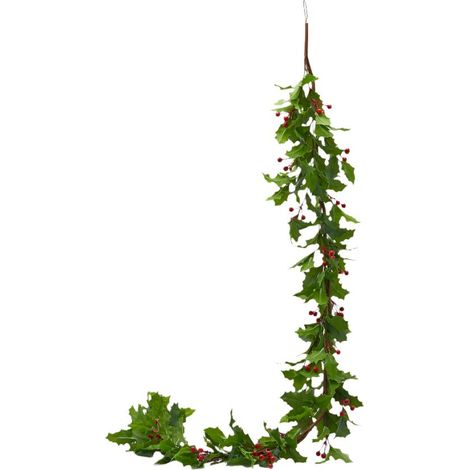 Festone Agrifoglio con bacche rosse Ghirlanda natalizia da esterno, da 185 cm