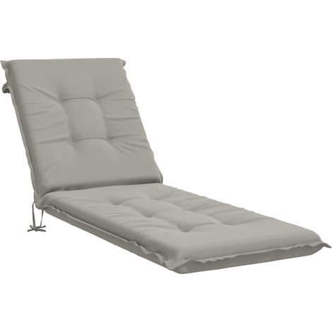 Coussin de transat GEMERT 100 % polyester Gris 190 x 50 x 9 cm vidaXL
