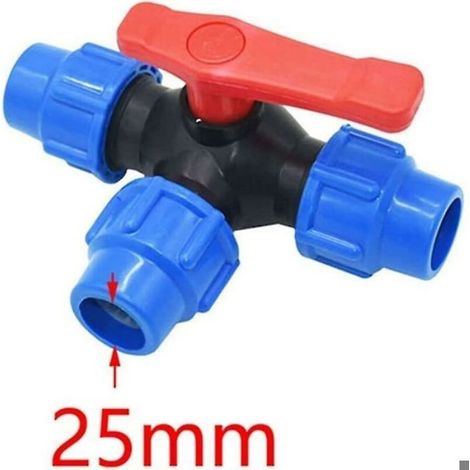 Ball Valve20/25/32/40/50/63mm Pe Pipe Quick Connect Pvc Three Way Ball Valve Quick Switch T-joint (size : 25mm) (1/4)