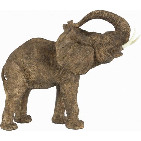 Statuette éléphant gris résiné 38x20x30cm (1/3)