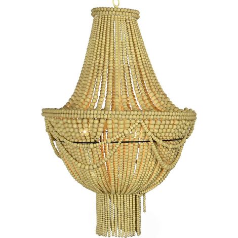 Suspension design bois et métal pour déco chic - Teinte beige naturel et épuré (1/5)