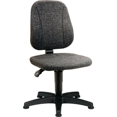 Silla operativa giratoria Unitec deslizadores de suelo tapizado en tela gris 440-620mm BIMOS (1/4)