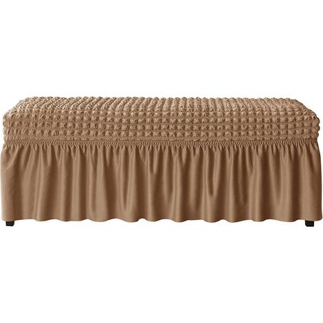 Housse De Banquette Extensible En Tissu Bulle - Protection 360° Avec Jupette - Compatible Banquettes 80 À 130 Cm - 1 Pièce (1/5)