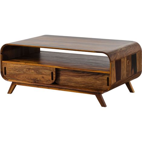 Couchtisch Sheesham 120x70x50 dunkelbraun lackiert MAILAND 231