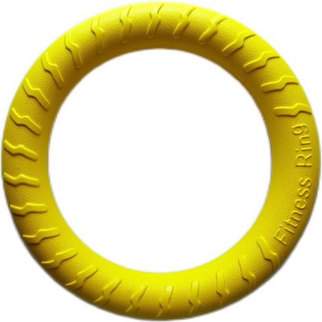 Anillo de juego para perros, Grande, 29 cm, Amarillo, Espuma de dureza media, Pelota para perros, Pelota de juego para perros (1/4)