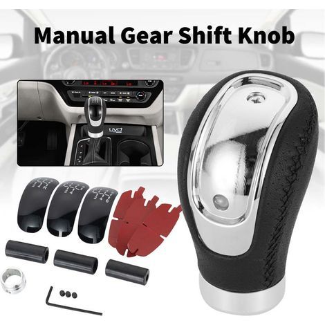 Geeignet für General Motors 5/6-Gang-Schalthebelkopf, 3-Gang-Schaltzubehör, schwarzes, genähtes Leder-Hauptkomponentenset, einteilig. (1/4)