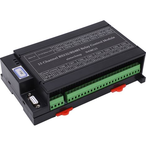 Relay Control Module 15 Channel RS485 RS232 PLC DO PC UART Serial Switch Board DC24V