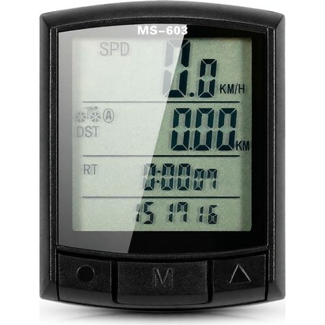 Fahrradcomputer mit Tachometer, Kilometerzähler, Stoppuhr und drahtloser/kabelgebundener Funktion
