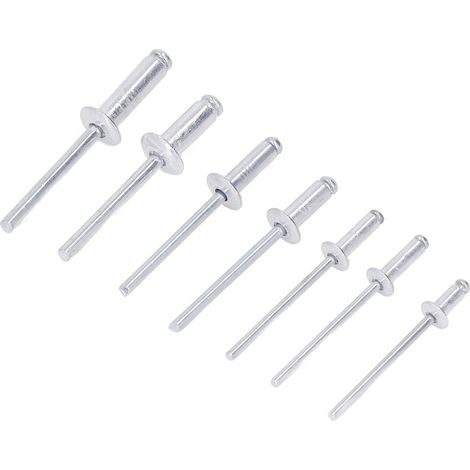 180-teiliges Sortiment an Blindnietflanschen aus Aluminiumlegierung in 6 verschiedenen Größen für Verbindungen (1/5)