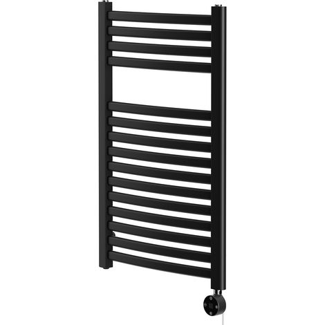 Wholesale Domestic Columbus Colore Matt Black 800mm x 500mm Curved Digital Thermostatic Electric Heated Towel Rail (1/5)
