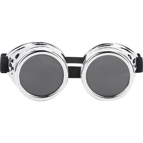 Retro-Steampunk-Schutzbrille aus ABS mit austauschbaren Gläsern – Glänzendes Silber, 150 x 60 mm, Schutzbrille (1/5)