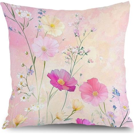 Housse de coussin floral décoratif, canapé-lit maison,40×40cm (1/5)