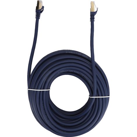 Câble réseau Cat8 Cat8 blindé en cuivre pur 26AWG 10 Gigabit 2000MHz pour ordinateurs, routeurs NAS, décodeurs et appareils mobiles (40G 15M). (1/3)